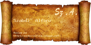 Szabó Alfonz névjegykártya